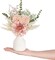 Small Artificial Flowers in Ceramic Vase 12.5" Centerpieces Coffee Table Decor, Silk Flower Arrangements for Home Decor Indoor Fake Flower Bouquet for Bathroom Dining Room Kitchen Wedding Pink